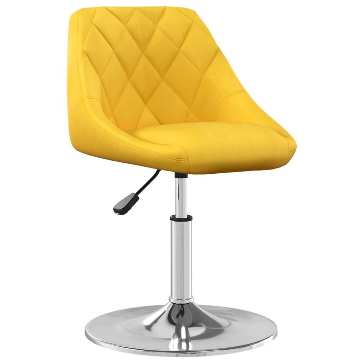 VIDAXL Chaises pivotantes a manger lot de 4 jaune moutarde velours