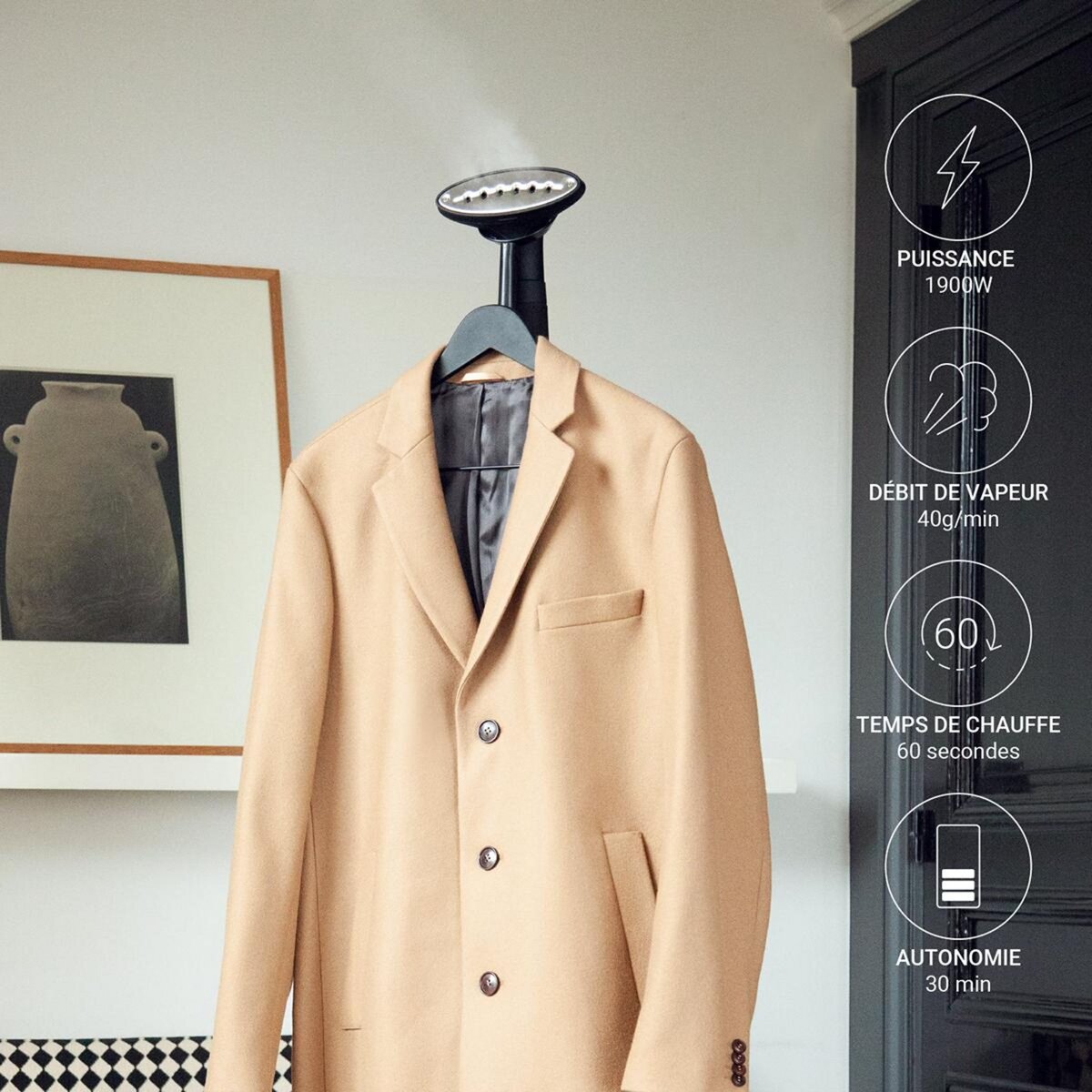 Steamone Défroisseur vapeur vertical 40g/min 1900w - uni900gb