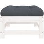 Voir la diapositive 4 : VIDAXL Repose-pied de jardin avec coussin blanc bois de pin massif