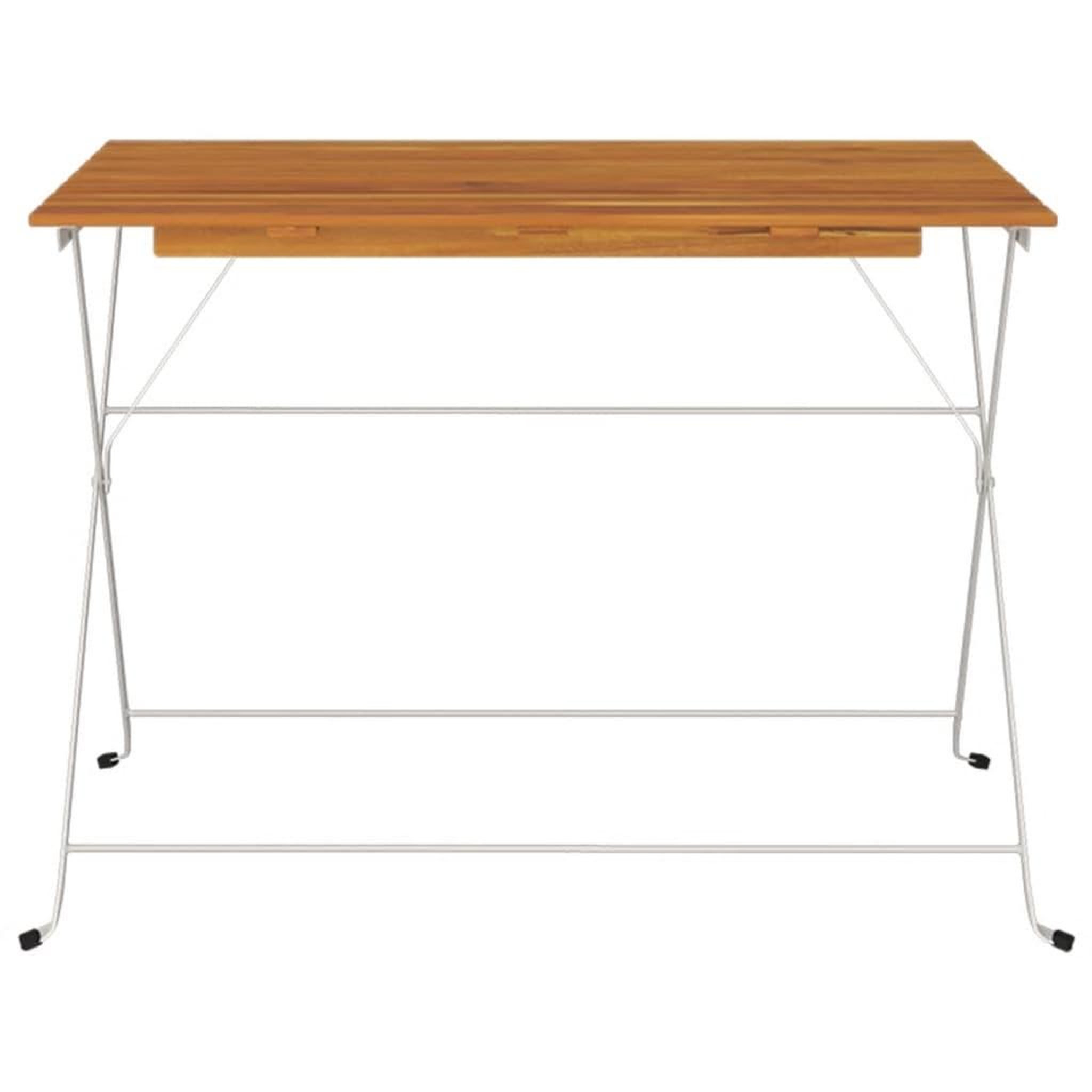 Voir la diapositive 3 : VIDAXL Table de bistro pliante 100x54x71cm Bois acacia solide et acier