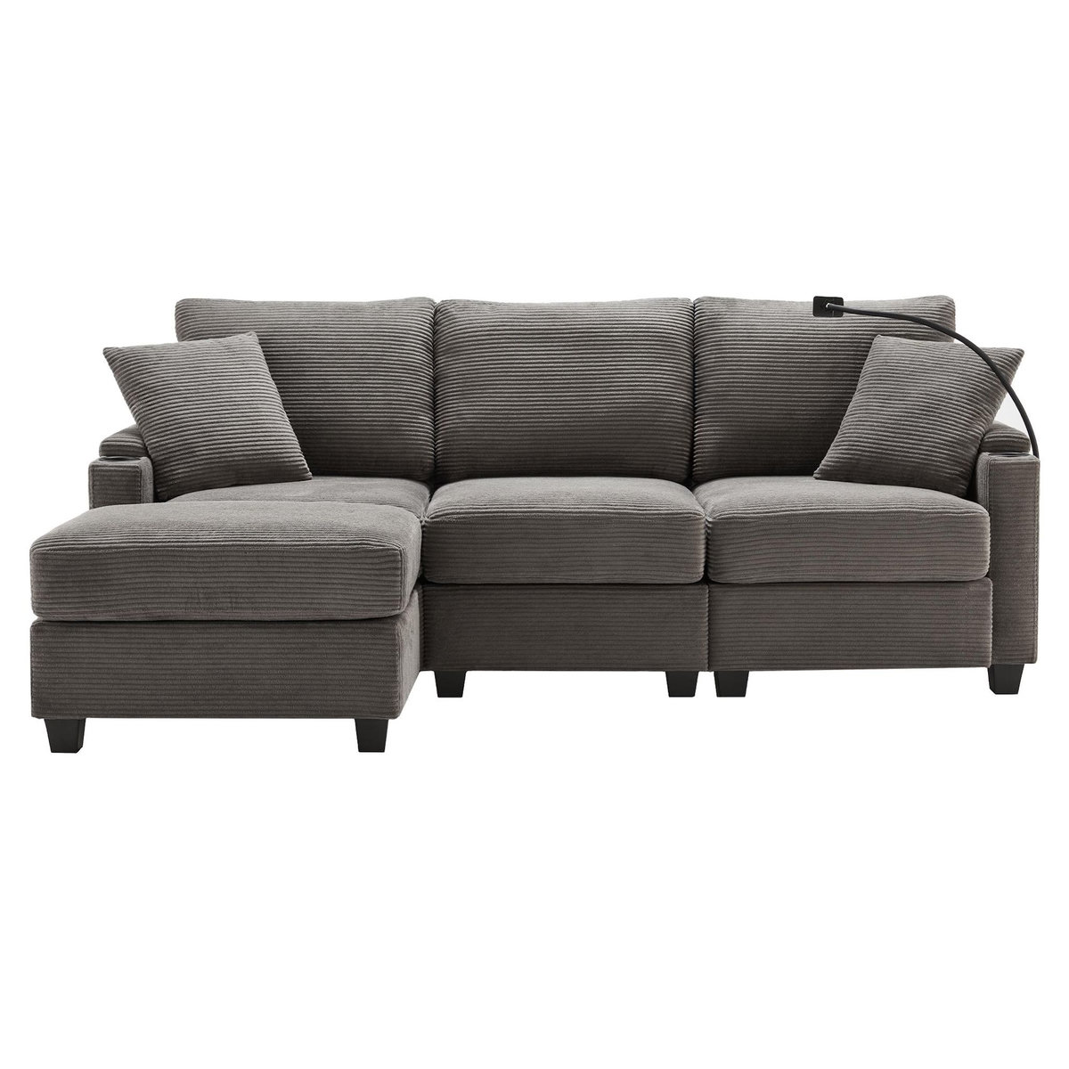 MERAX Canapé d'angle réversible fixe 4 places tissu