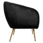 Voir la diapositive 2 : Paris Prix Fauteuil Design en Velours  Solaro  78cm Noir