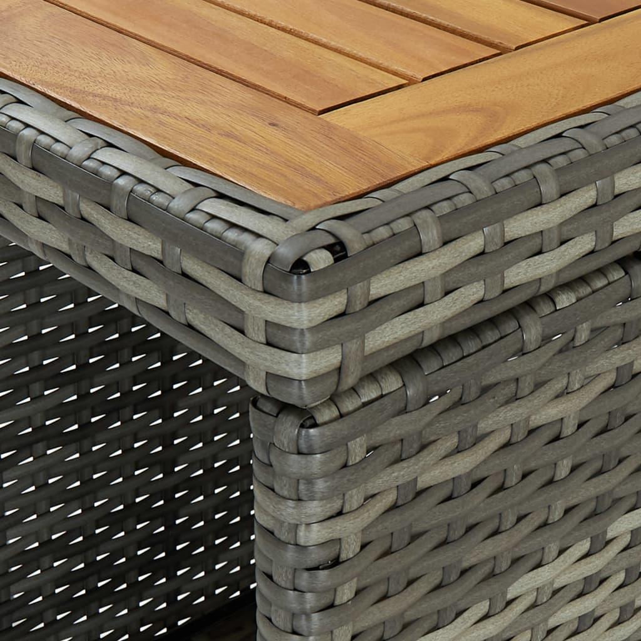 Voir la diapositive 4 : VIDAXL Ensemble de bar de jardin 5 pcs et coussins resine tressee gris