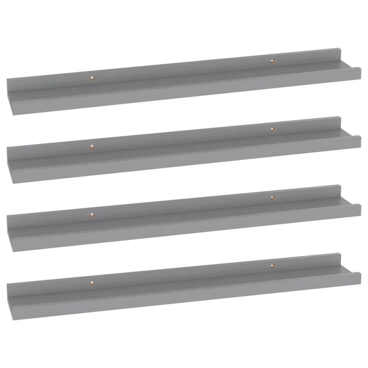 VIDAXL Etageres murales 4 pcs Gris 60x9x3 cm