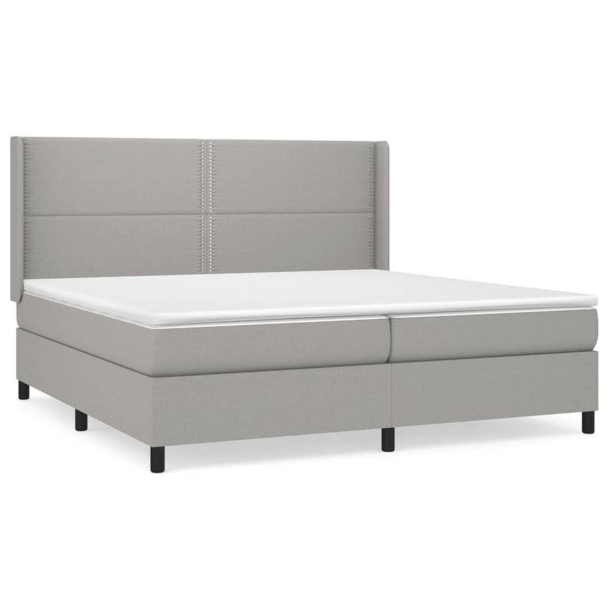VIDAXL Sommier a lattes de lit avec matelas Gris clair 200x200cm Tissu