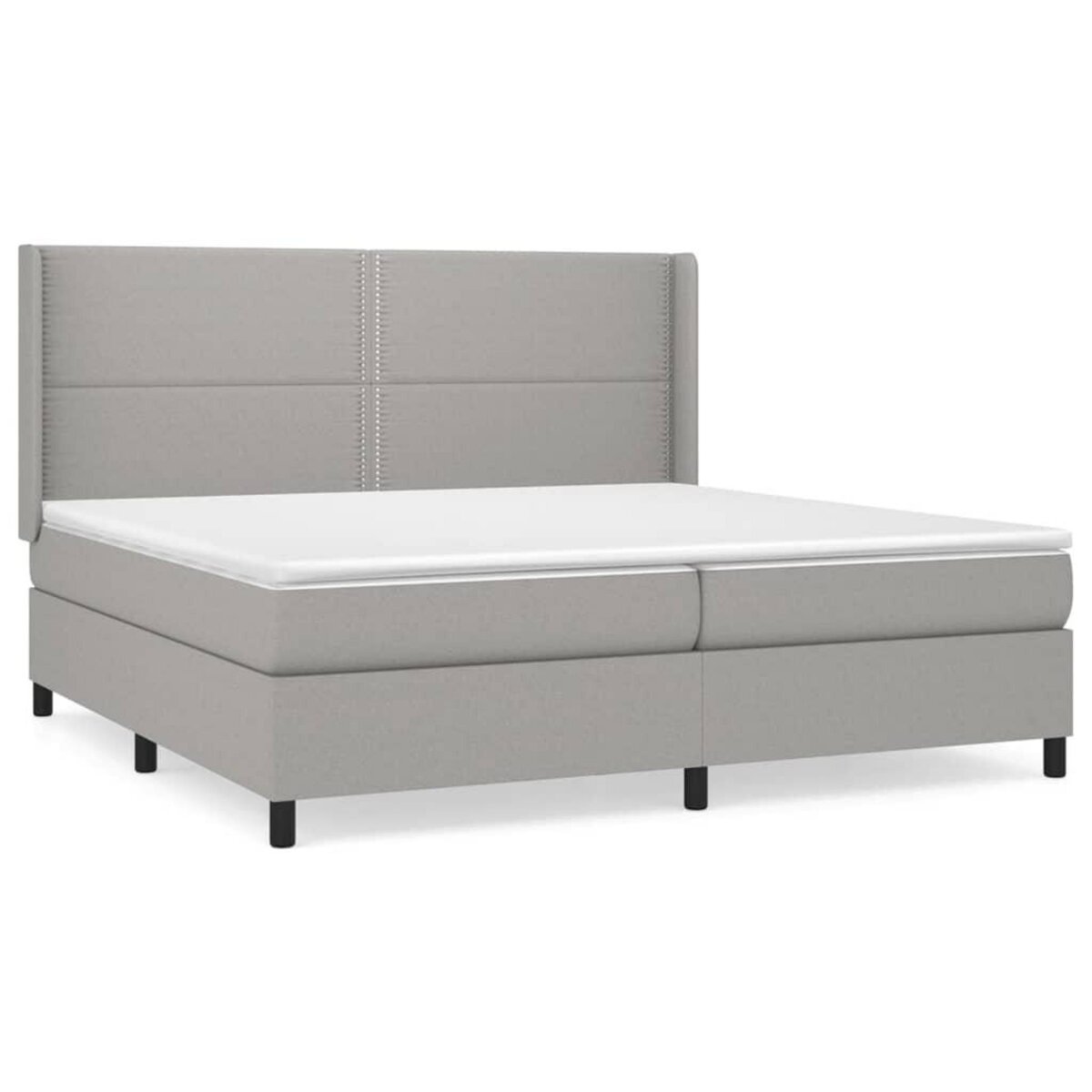 VIDAXL Sommier a lattes de lit avec matelas Gris clair 200x200cm Tissu