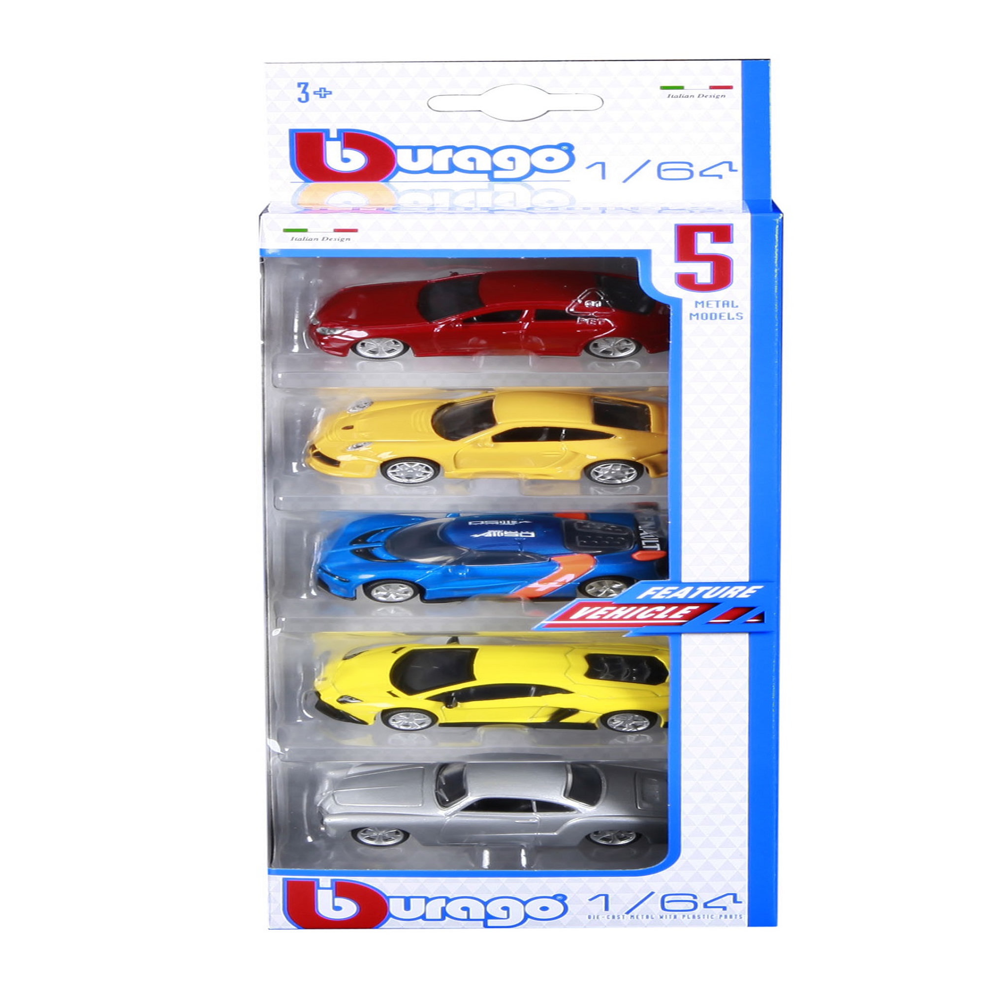 Voir la diapositive 1 : BURAGO Coffret 5 Véhicules 1/64