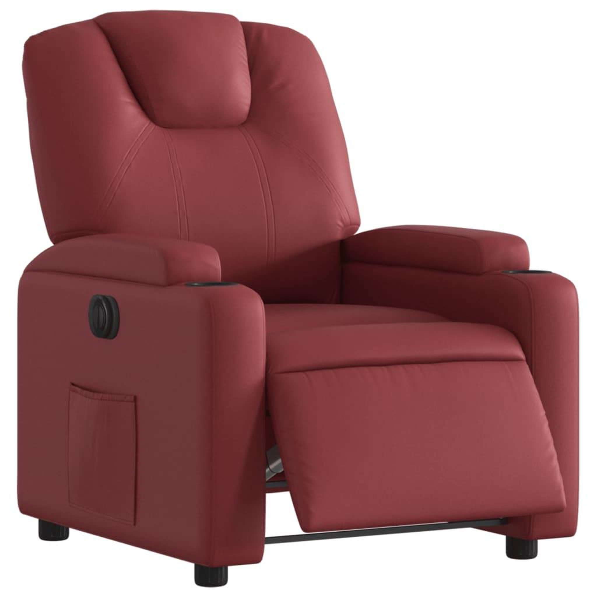 Voir la diapositive 3 : VIDAXL Fauteuil inclinable electrique Rouge bordeaux Similicuir