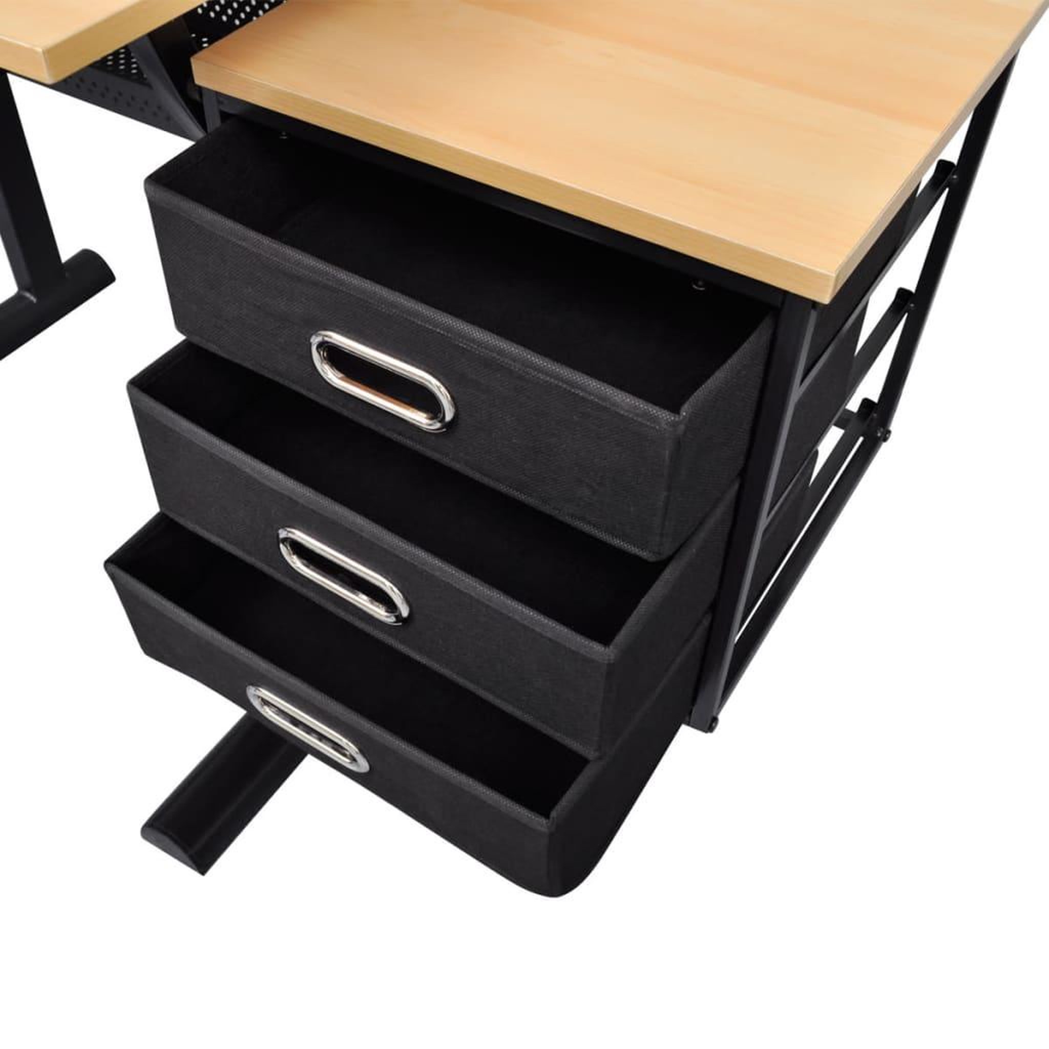 Voir la diapositive 5 : VIDAXL Table a dessin inclinable a 3 tiroirs avec tabouret