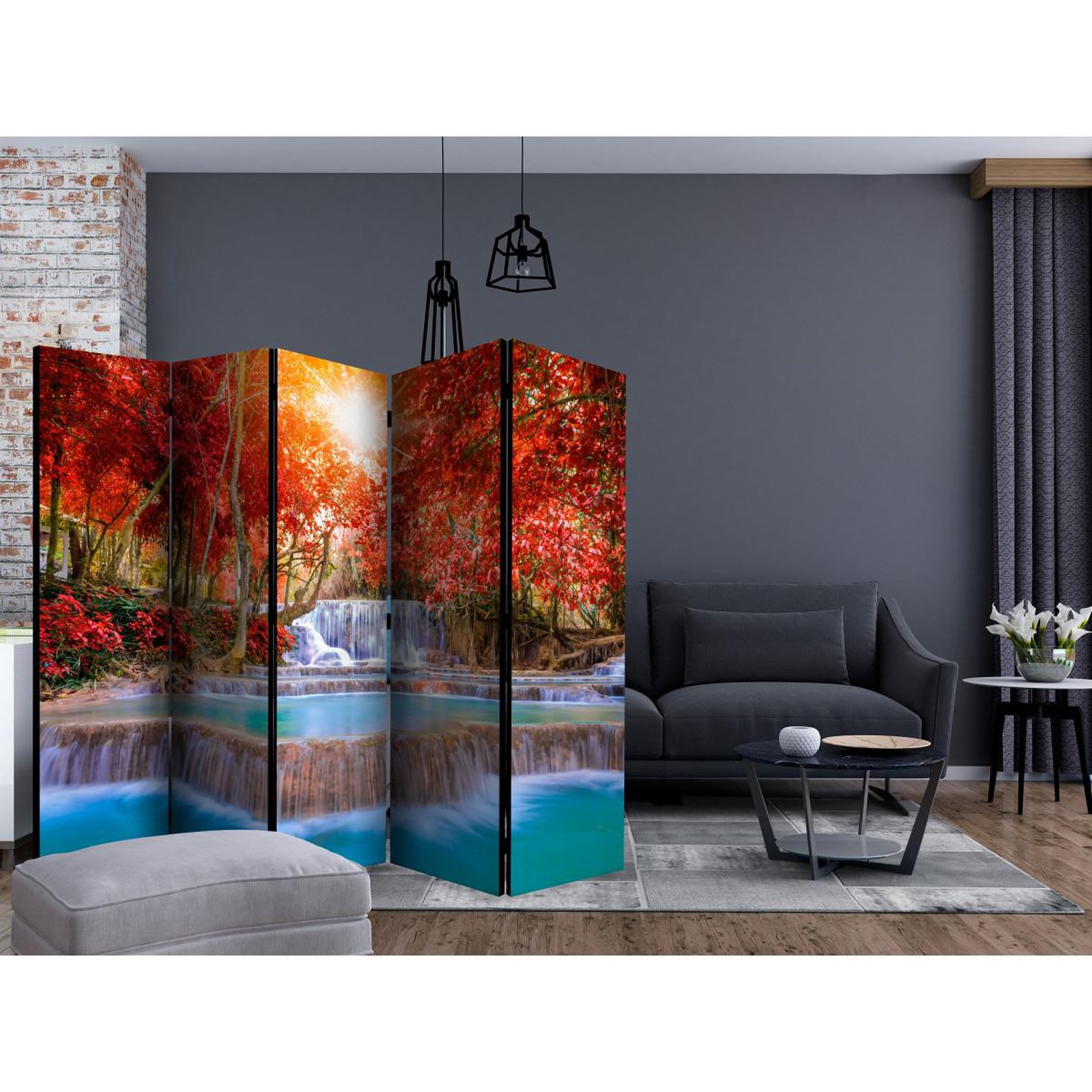 Voir la diapositive 2 : Paris Prix Paravent 5 volets  nature's magic  172x225cm