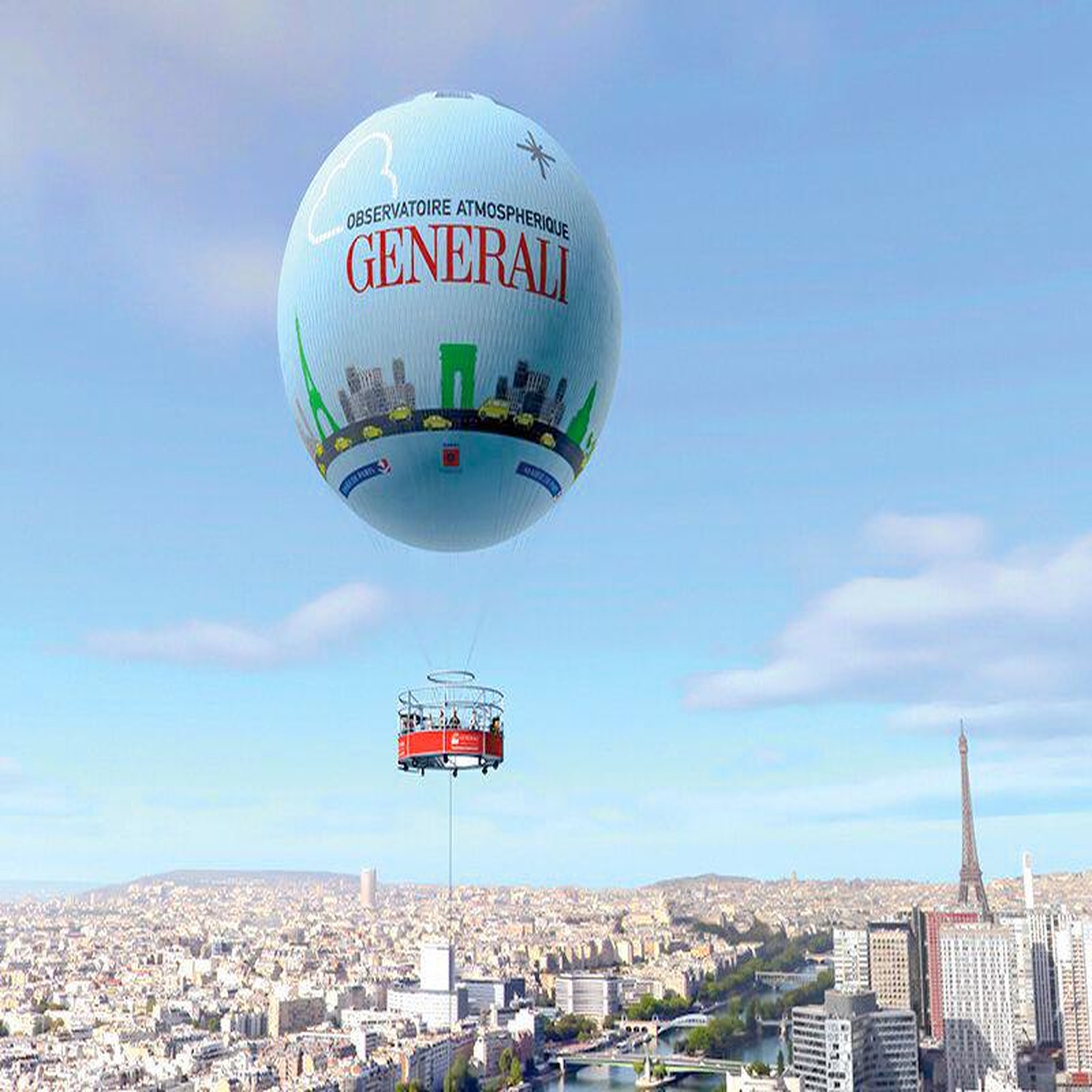 Voir la diapositive 2 : Smartbox Élévation en montgolfière pour 2 dans le ballon generali au-dessus de paris - coffret cadeau sport & aventure