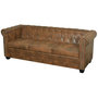 Voir la diapositive 1 : VIDAXL Canape Chesterfield 3 places cuir artificiel marron