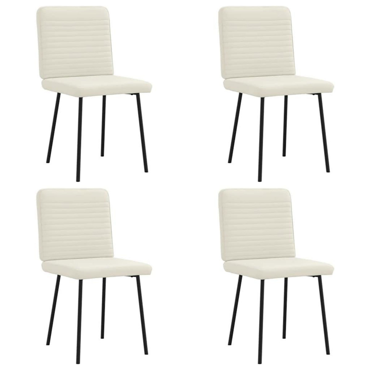 VIDAXL Chaises a manger lot de 4 Creme Velours