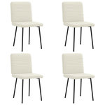 VIDAXL Chaises a manger lot de 4 Creme Velours