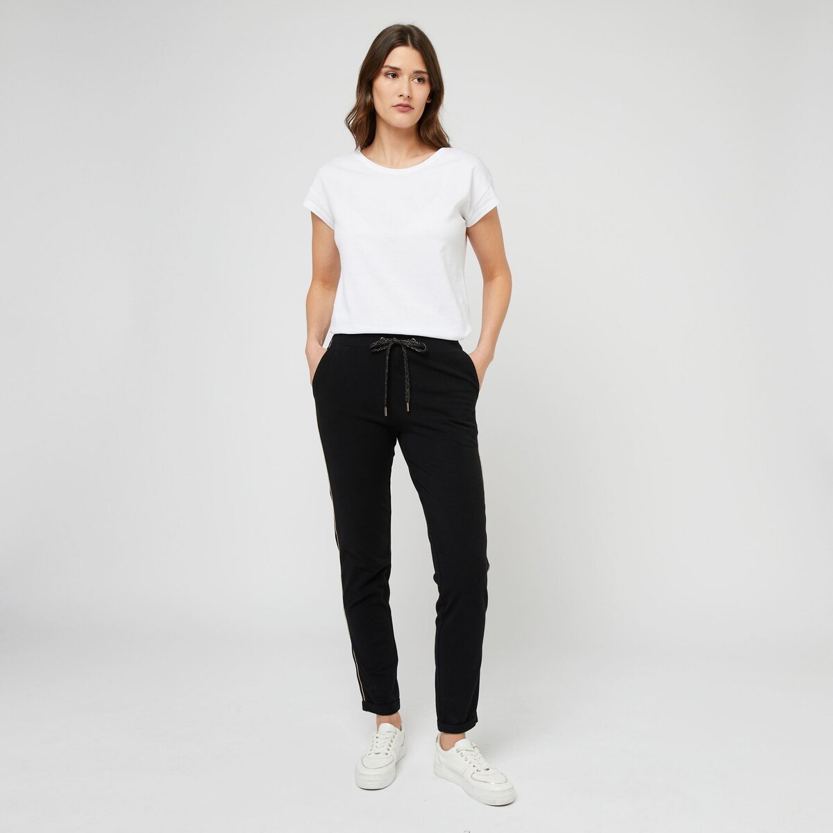 INEXTENSO Jogging noir femme pas cher Auchan