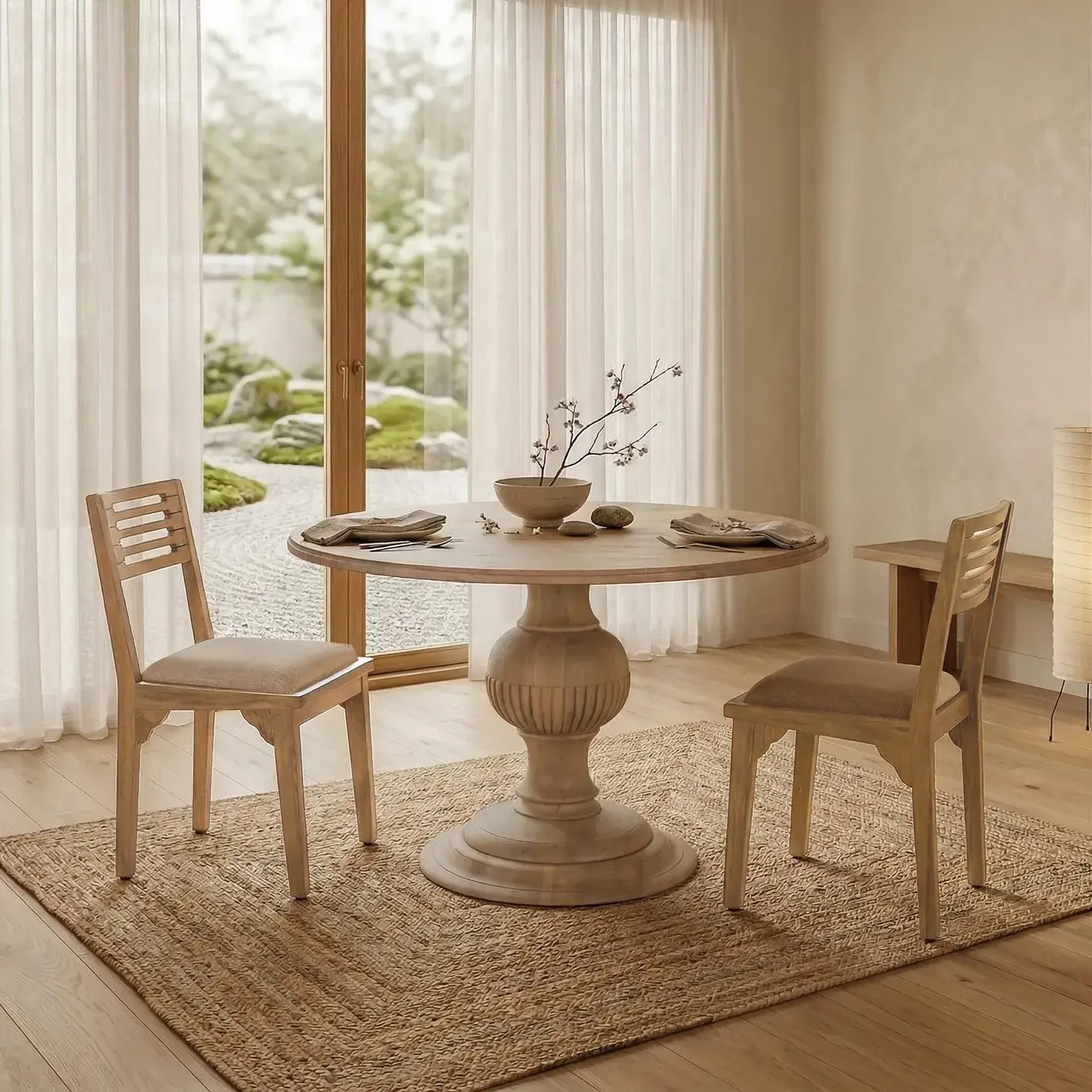 Voir la diapositive 2 : GINER Y COLOMER SL Tables à manger en bois de manguier 120 cm style rustique colonial