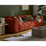 LISA DESIGN Ray - canapé droit 3 places en tissu texturé. Coloris disponibles : Beige, Rouge, Bleu, Noir, Vert, Bicolore, Gris