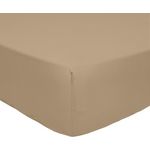 Home collection Drap housse percale de coton - percale lin. Coloris disponibles : Beige