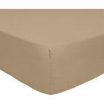 Home collection Drap housse percale de coton - percale lin. Coloris disponibles : Beige