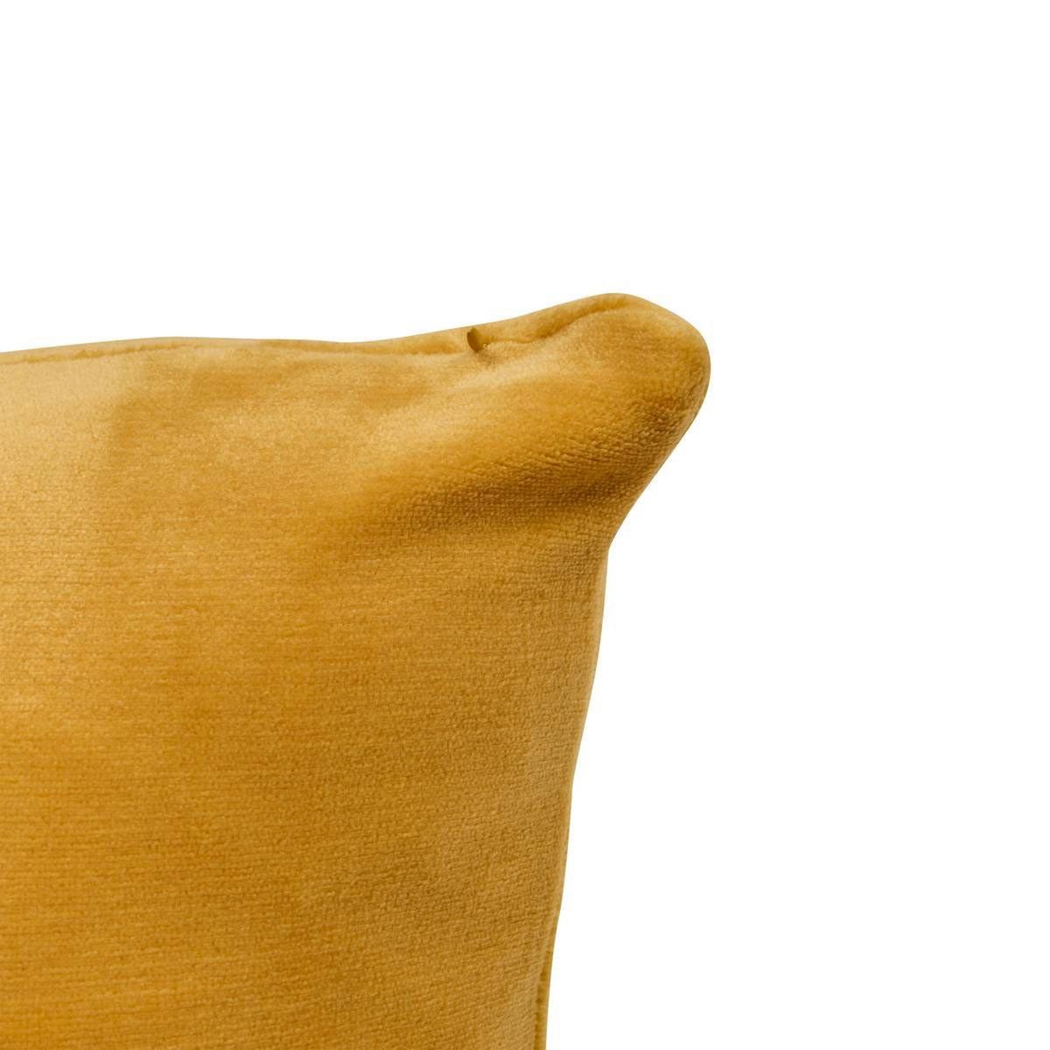 Voir la diapositive 2 : ATMOSPHERA Coussin en flanelle uni  ollis  38x38cm ocre