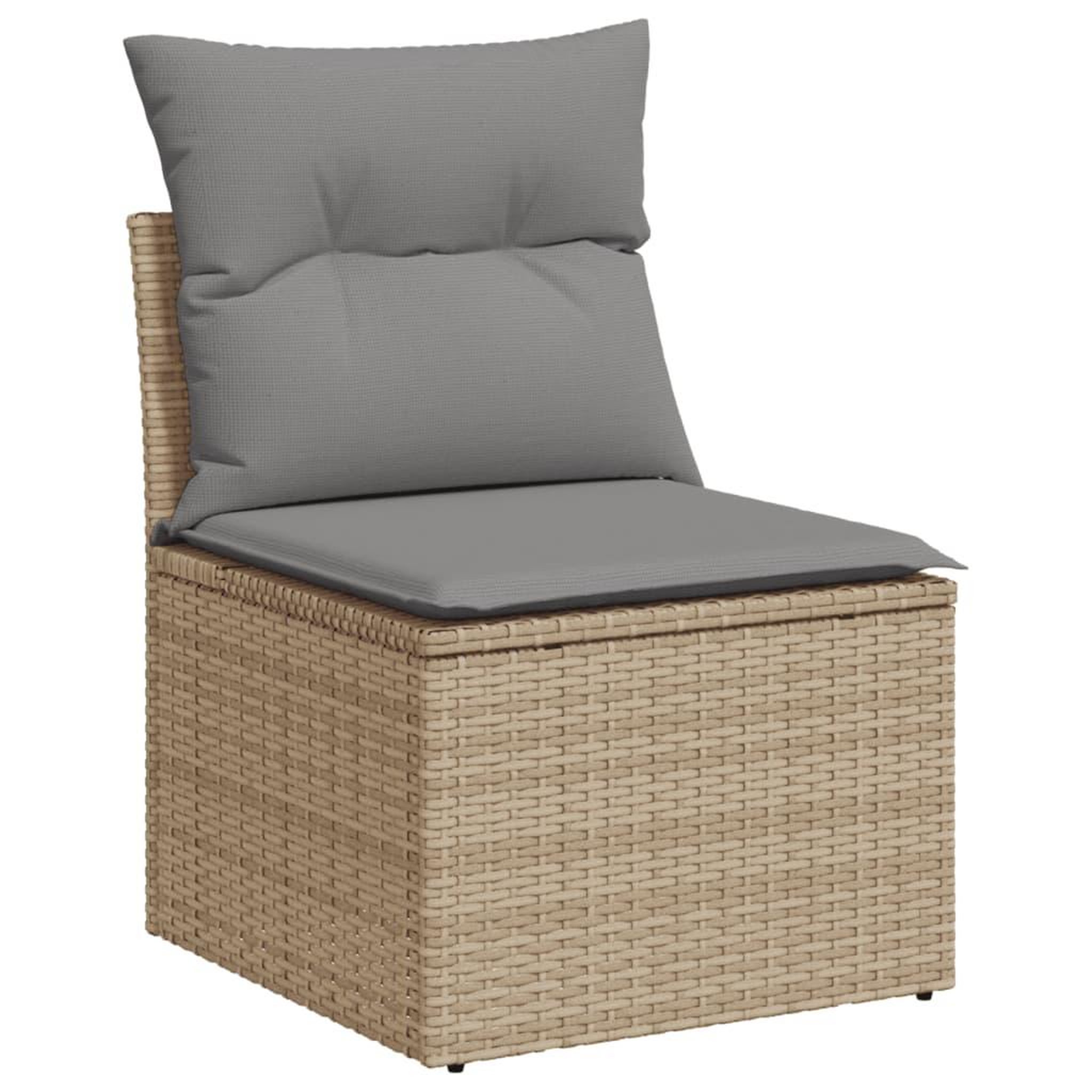 Voir la diapositive 4 : VIDAXL Salon de jardin et coussins 12 pcs melange beige resine tressee