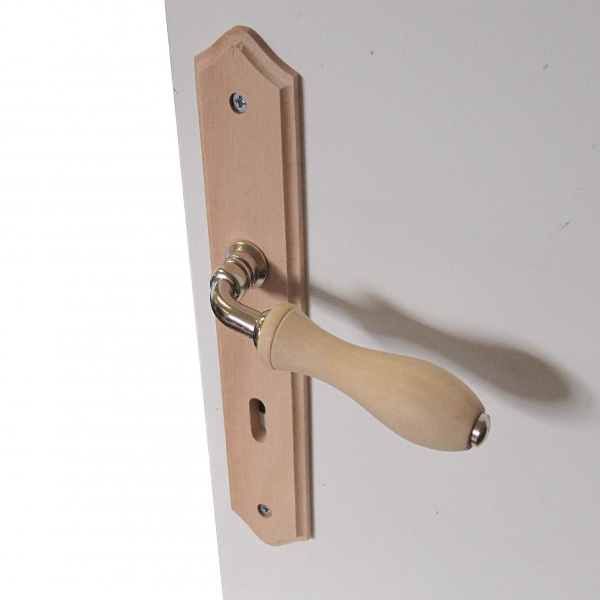 CENTRALE BRICO 2 poignées de porte Bois trou de clé, bois entraxe 195 mm