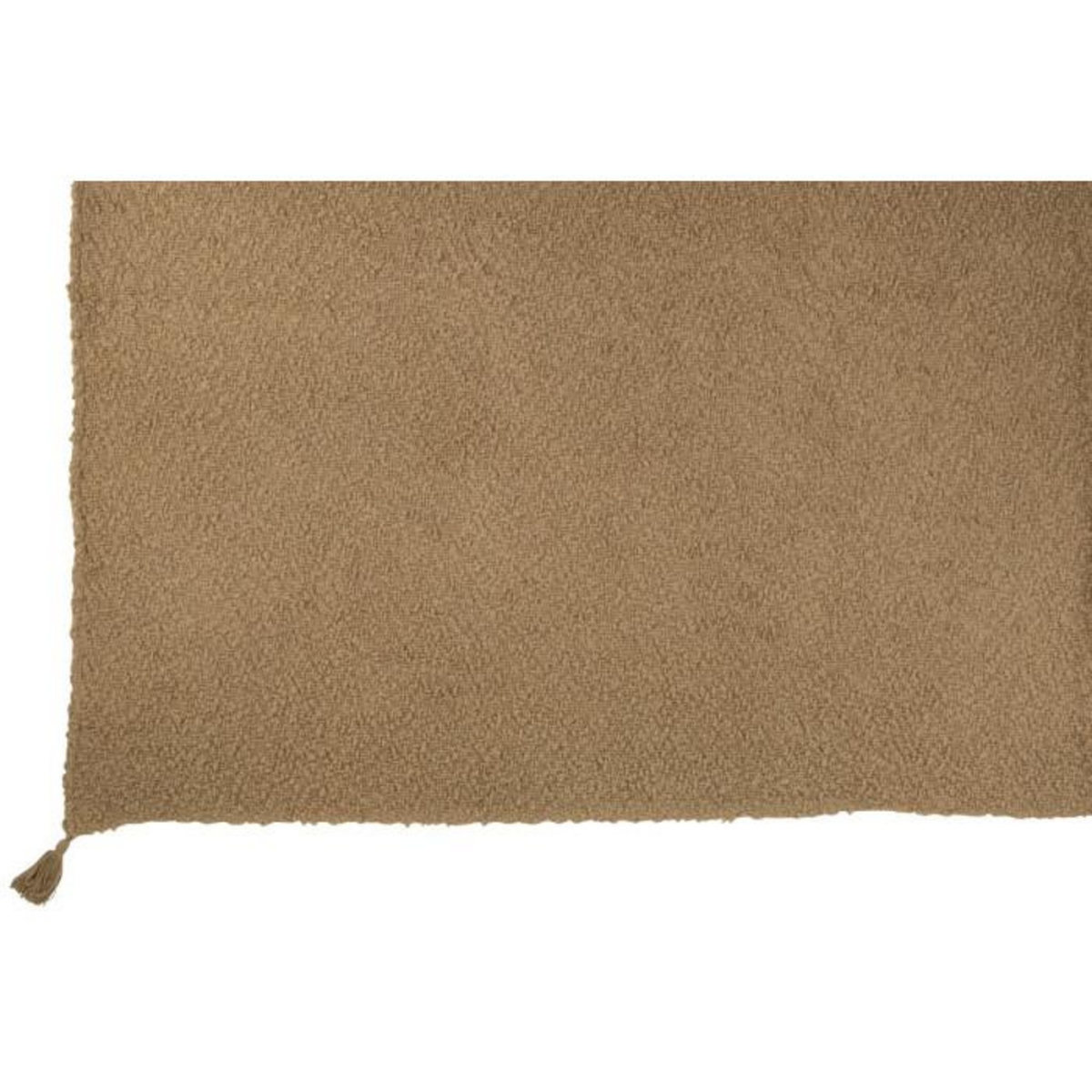 Paris Prix Plaid Uni en Coton  Floches  130x180cm Beige Foncé