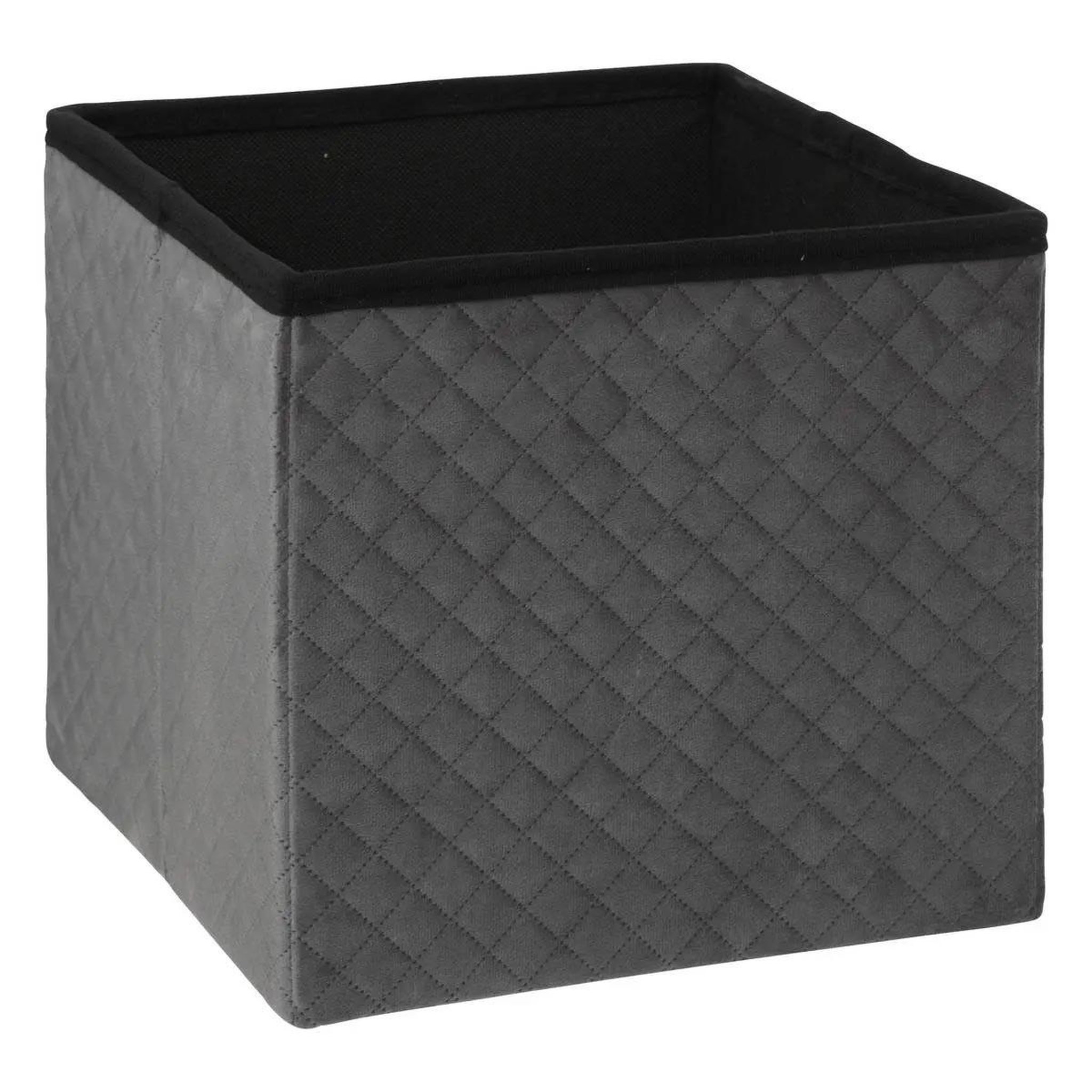 Voir la diapositive 2 : FIVE Pouf carré en velours  mix n'modul  31cm gris foncé