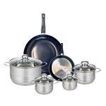 ELO Ensemble de 2 Poêles de cuisson 20 et 32 cm et 4 faitouts 12, 14, 16 et 24 cm Elo Prima Brillant
