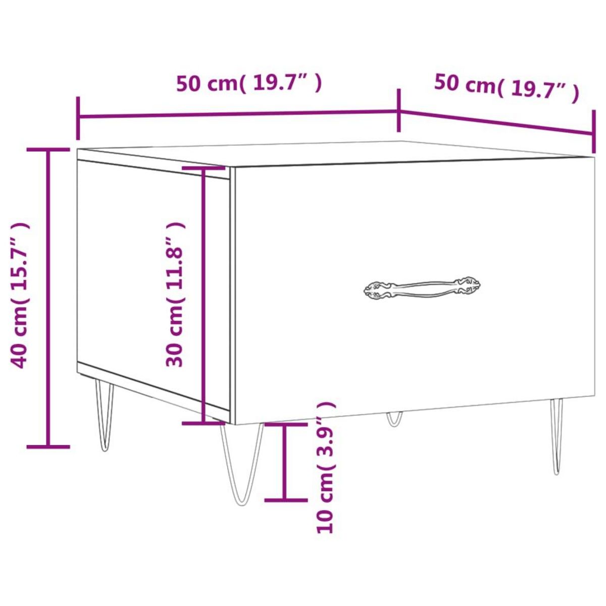 VIDAXL Tables basses 2 pcs blanc 50x50x40 cm bois d'ingenierie