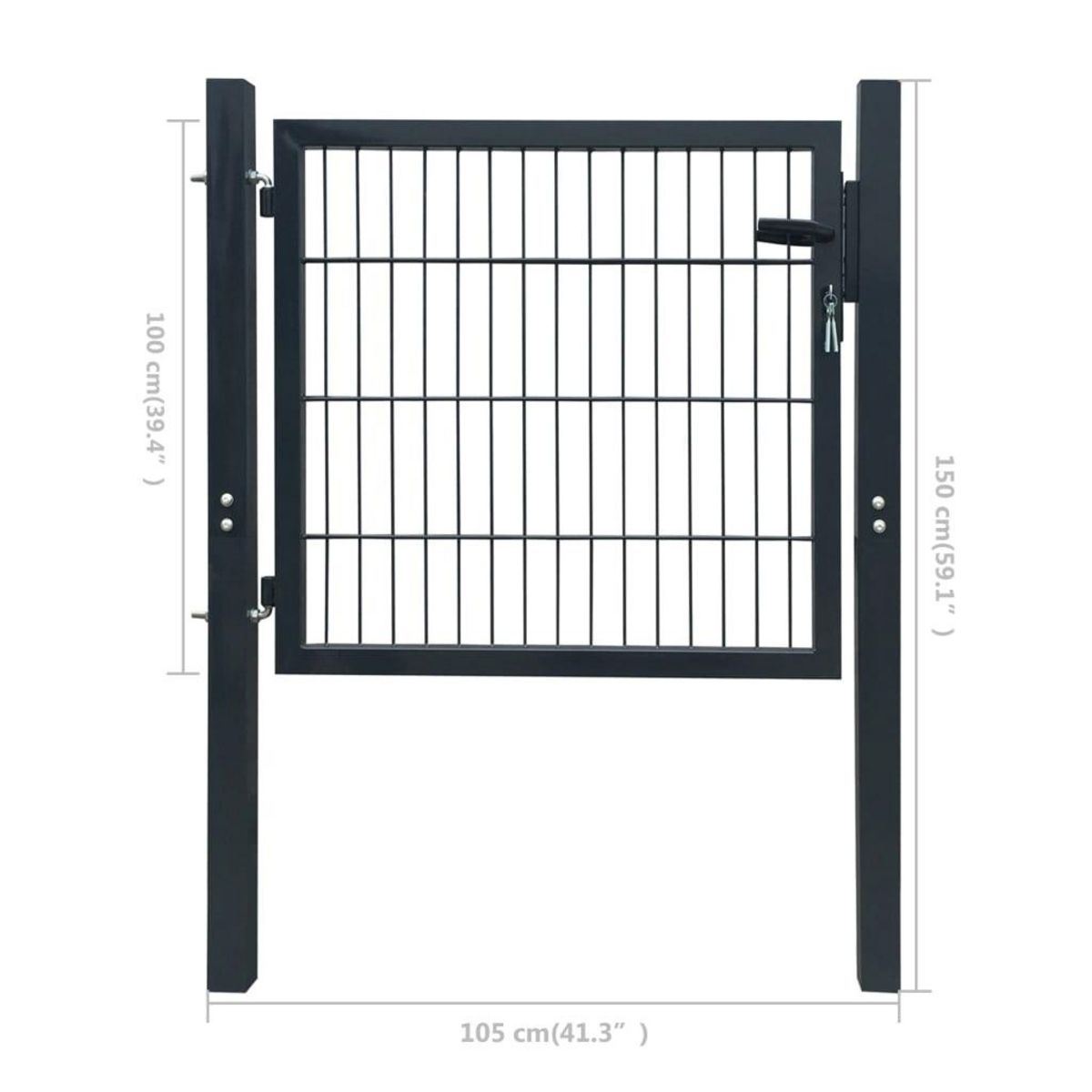 VIDAXL Portillon Acier Anthracite 105x150 cm