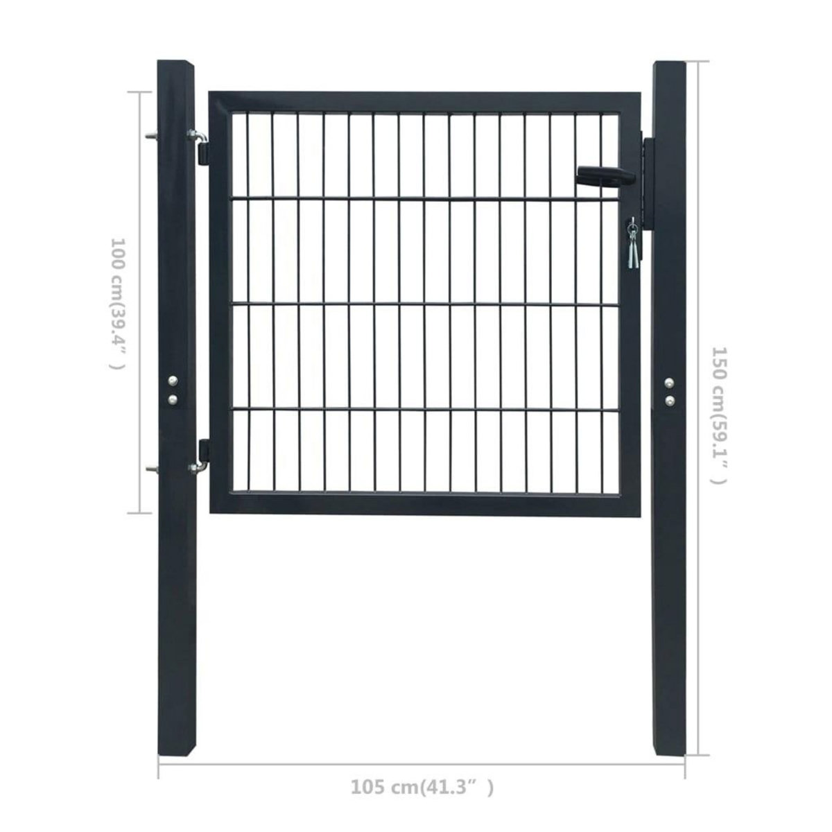 VIDAXL Portillon Acier Anthracite 105x150 cm