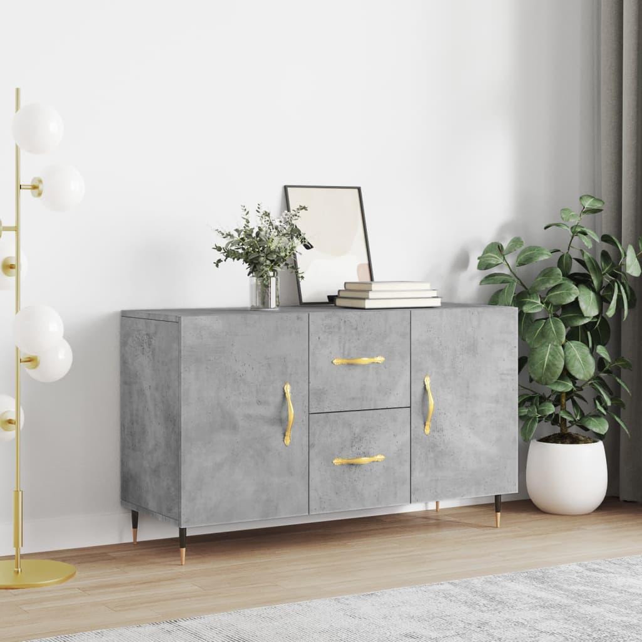 VIDAXL Buffet gris beton 100x36x60 cm bois d'ingenierie