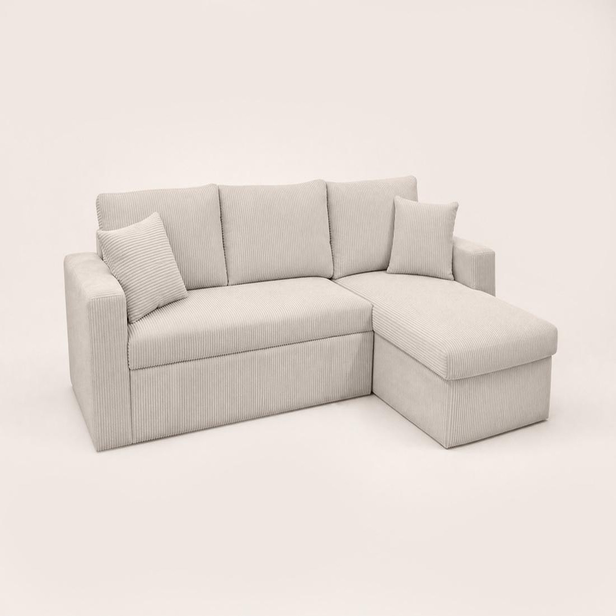 Voir la diapositive 5 : BEST MOBILIER Cyrus - canapé d'angle réversible 4 places - convertible avec coffre - en velours côtelé