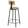 Voir la diapositive 5 : ID MARKET Lot de 4 tabourets de bar DETROIT assise ronde avec dossier design industriel