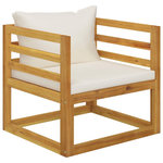 VIDAXL Chaise de jardin avec coussins creme Bois d'acacia massif