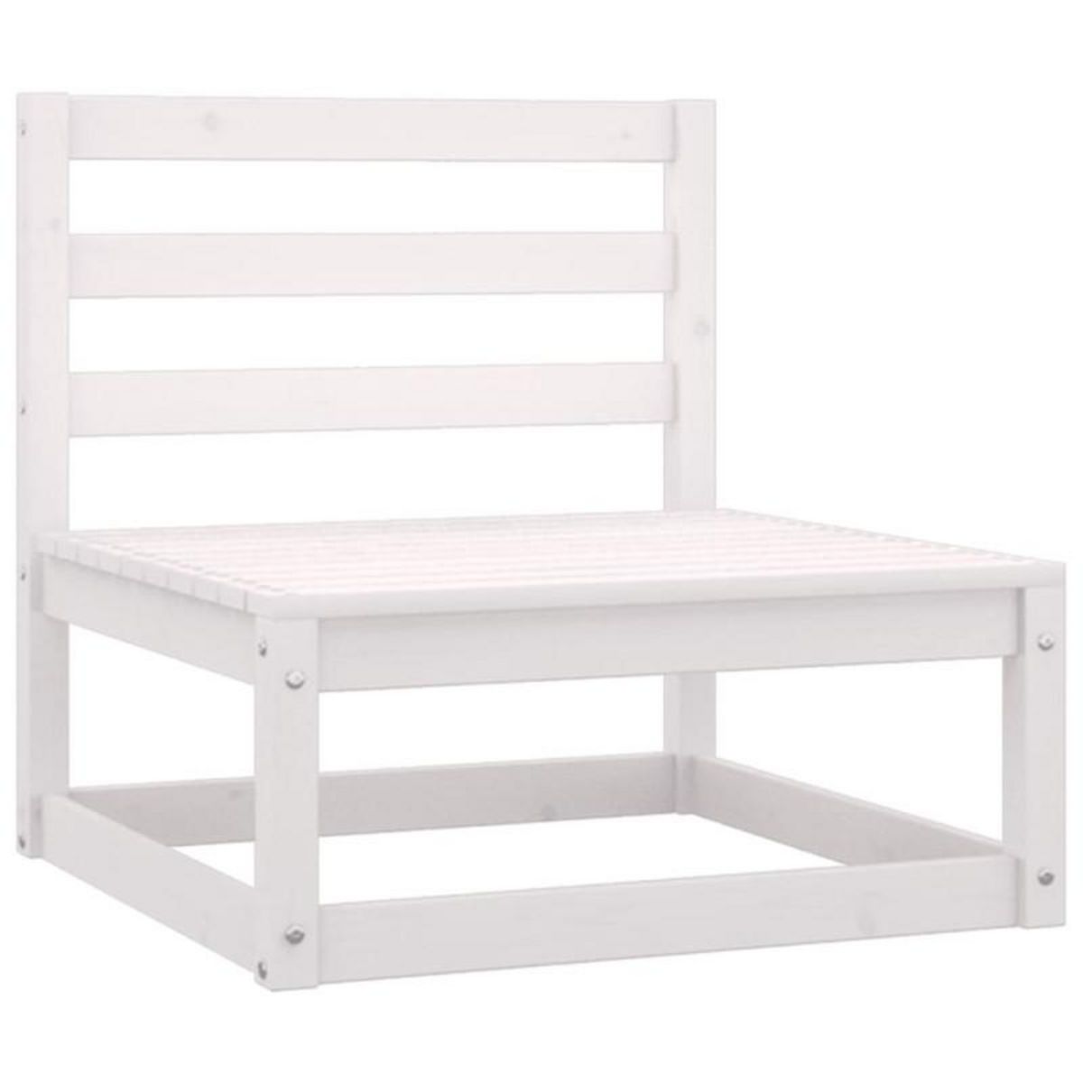 VIDAXL Salon de jardin 2 pcs avec coussins Blanc Bois de pin massif