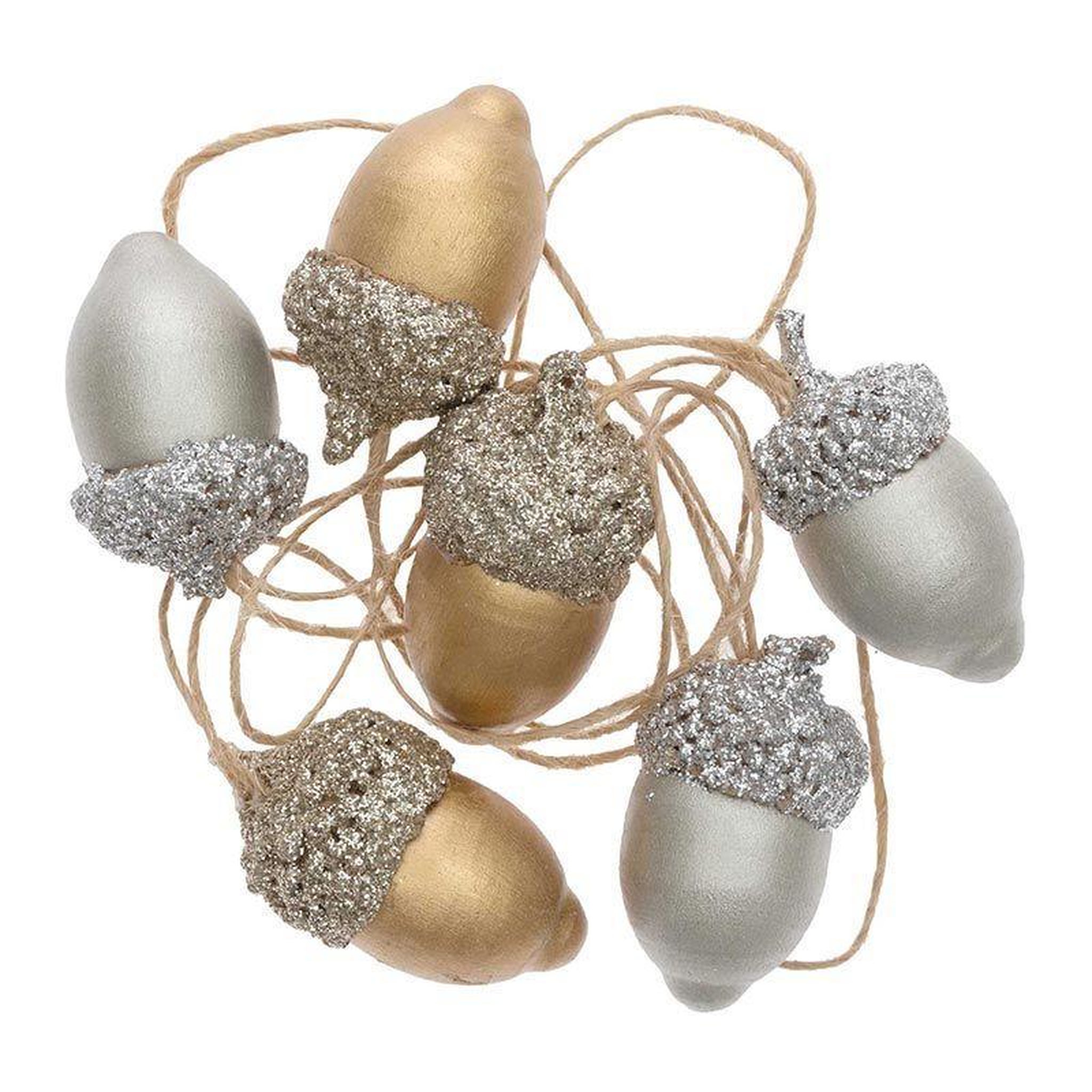 RICO DESIGN Pendentifs 6 glands en bois or et argent