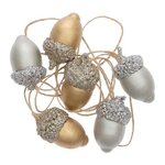 RICO DESIGN Pendentifs 6 glands en bois or et argent