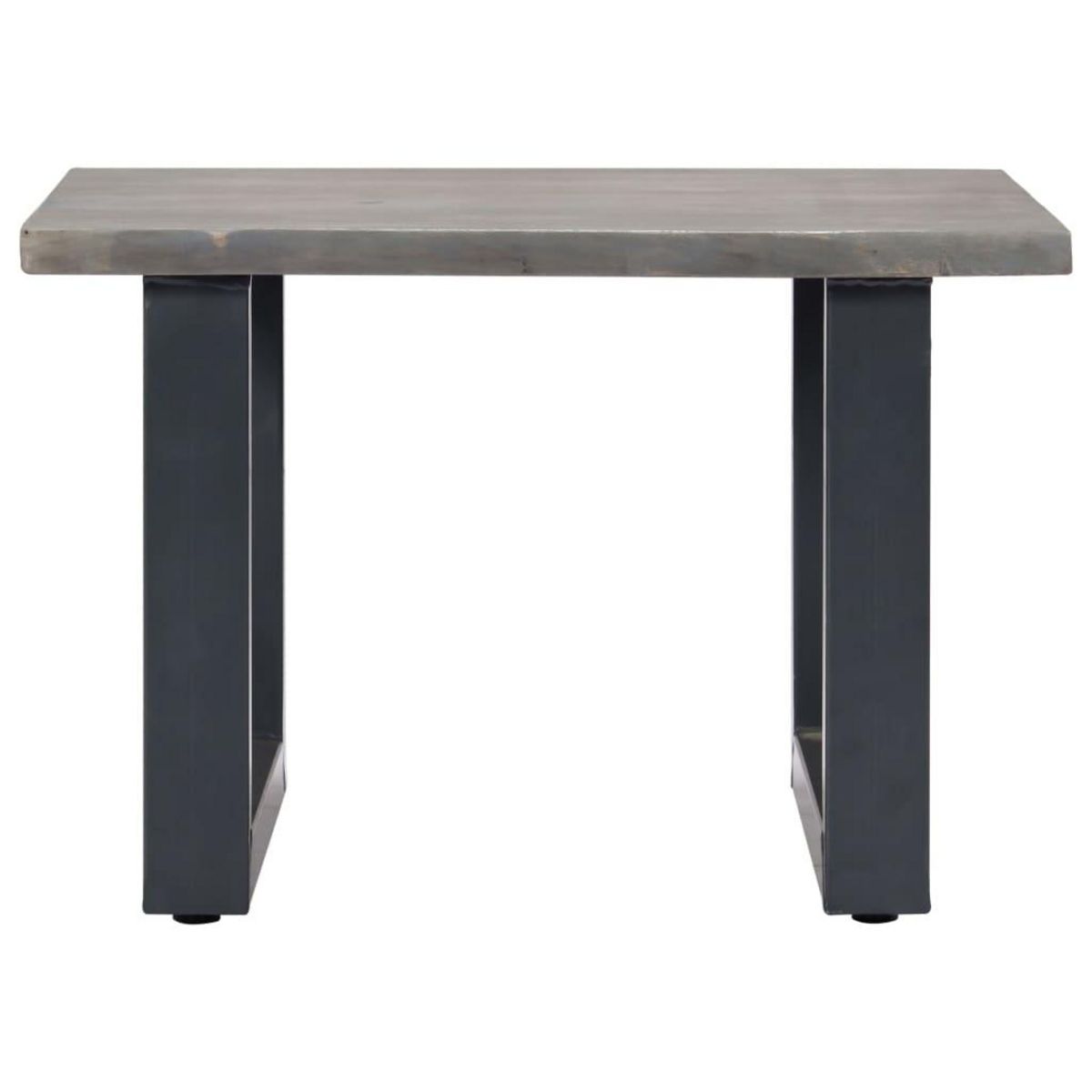 VIDAXL Table basse avec bord naturel Gris 60x60x40 cm Bois d'acacia