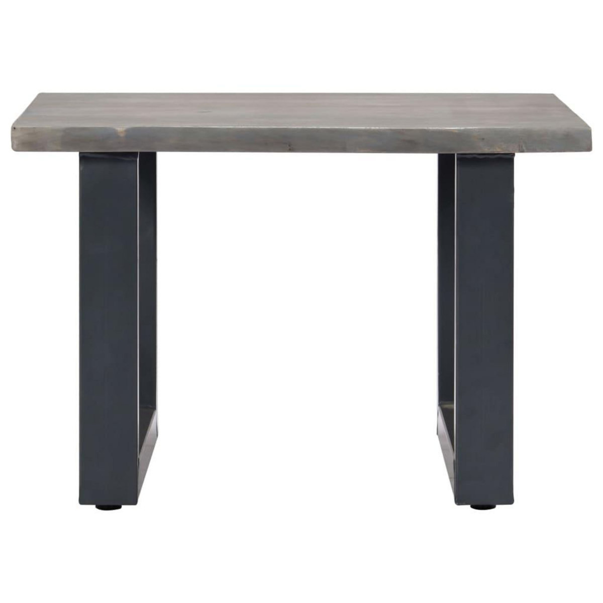 VIDAXL Table basse avec bord naturel Gris 60x60x40 cm Bois d'acacia