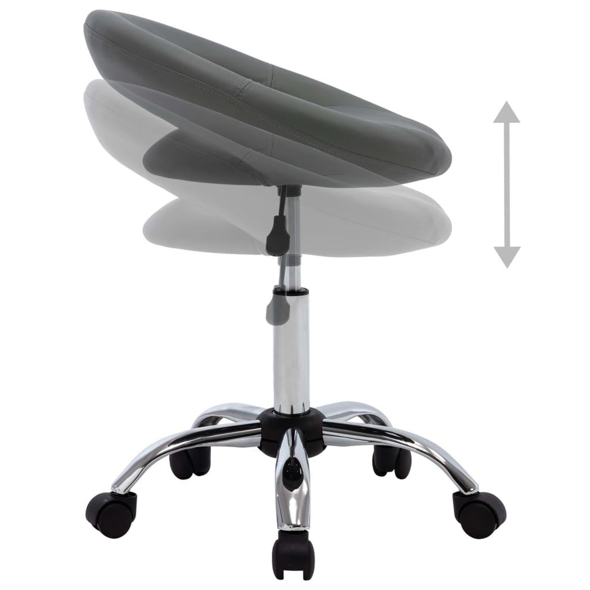 Voir la diapositive 4 : VIDAXL Chaise de travail roulante Gris Similicuir