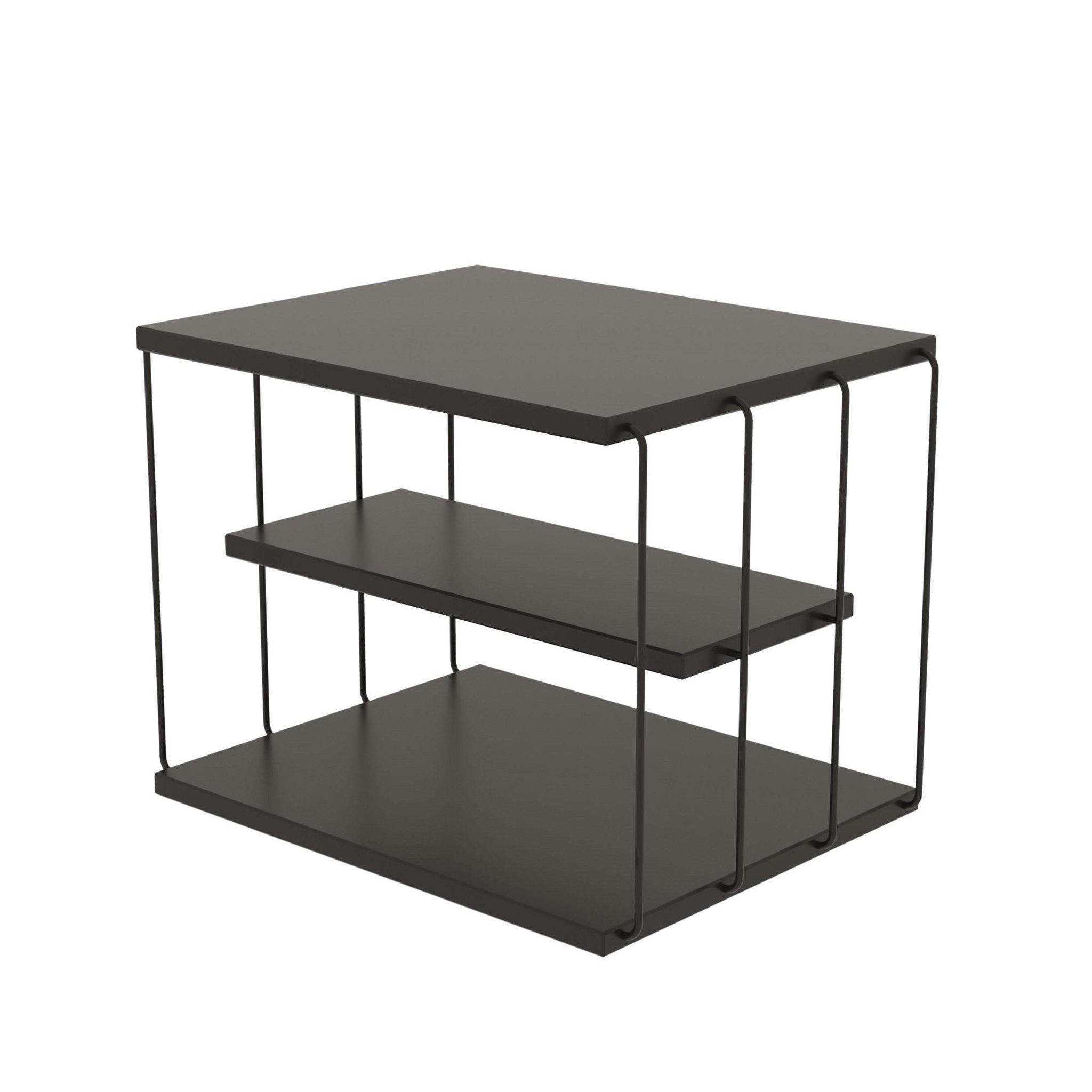 Habitat et Jardin Table d'appoint en bois  lifon  50 x 40 x 33 cm - anthracite