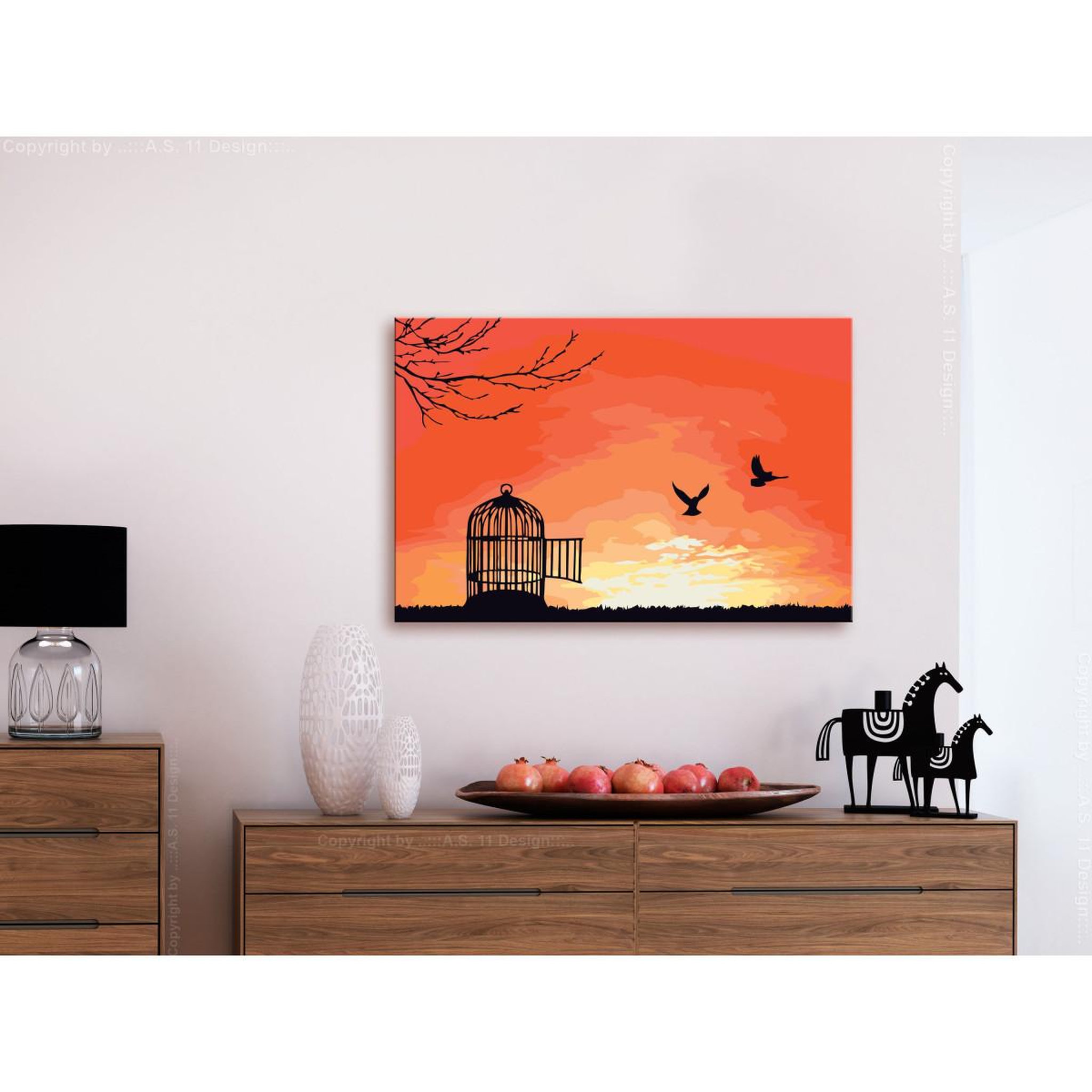 Voir la diapositive 2 : Paris Prix Tableau à peindre soi-même  open cage  40x60cm