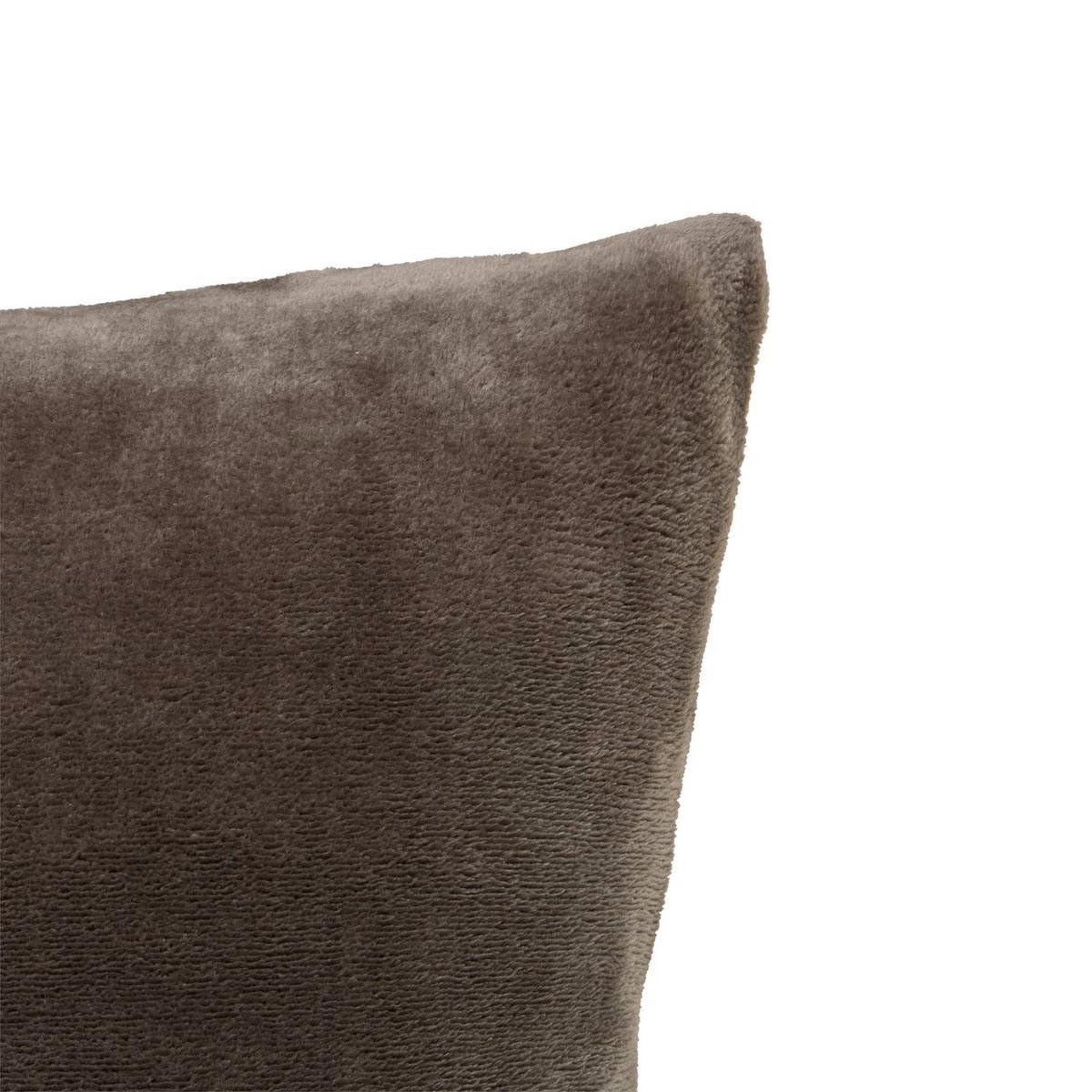 Voir la diapositive 3 : ATMOSPHERA Coussin en flanelle uni  ollis  38x38cm gris foncé