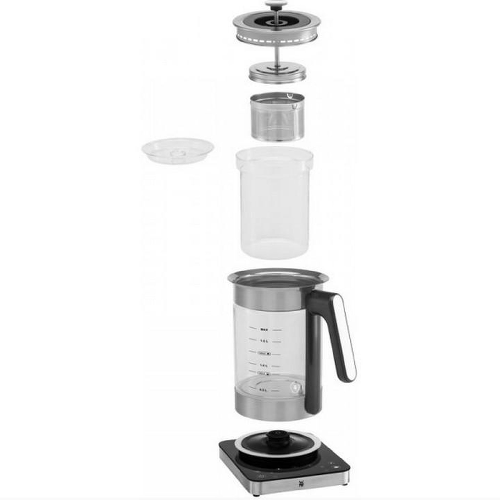 Voir la diapositive 2 : WMF Bouilloire-théière multifonctions 1.6l 3000w inox - 0413260011