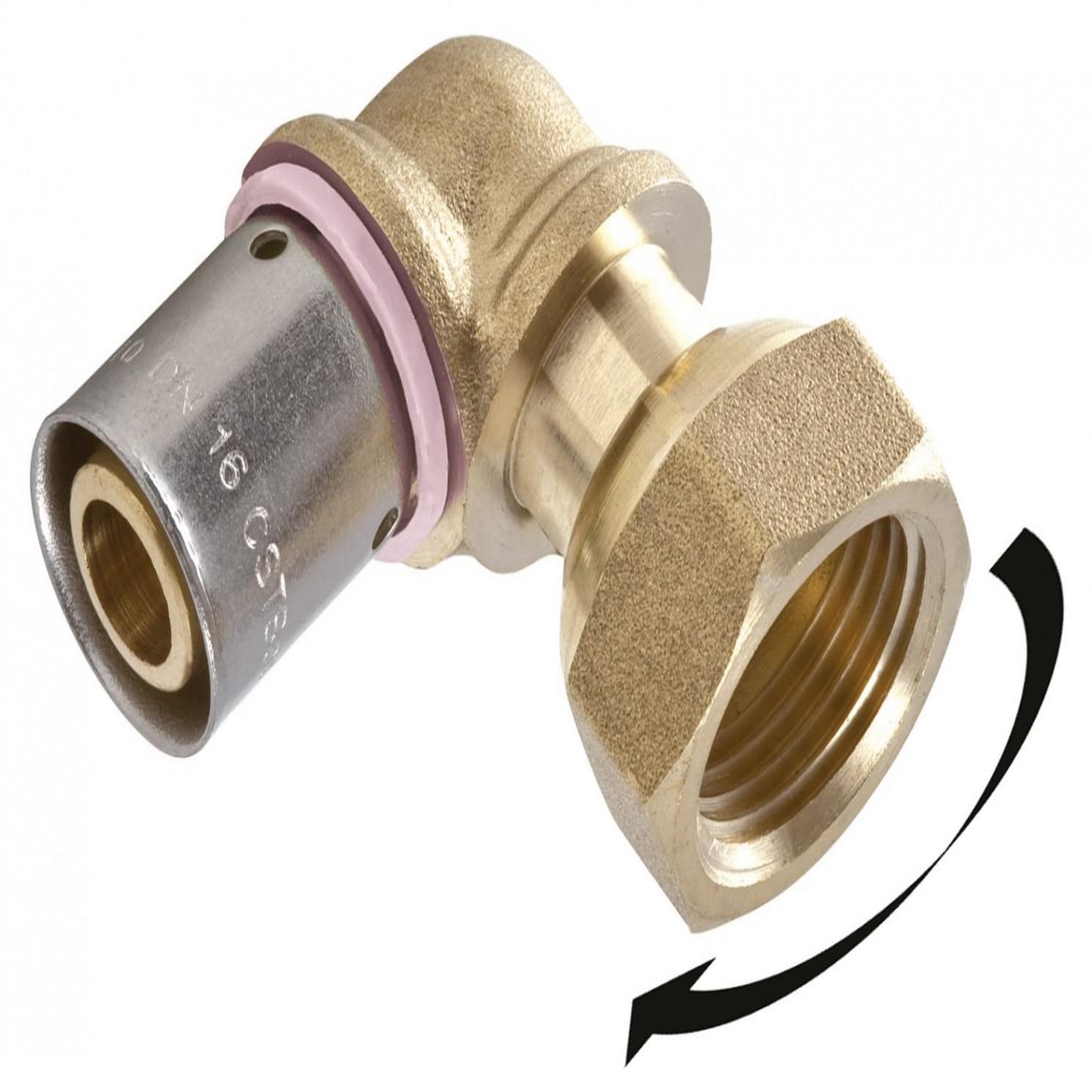 CENTRALE BRICO Raccord coudé avec écrou libre à sertir laiton F 15 x 21 pour tube en per