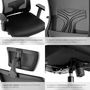 Voir la diapositive 5 : tectake Fauteuil de bureau forme ergonomique avec soutien lombaire et appuie-tête réglables noir