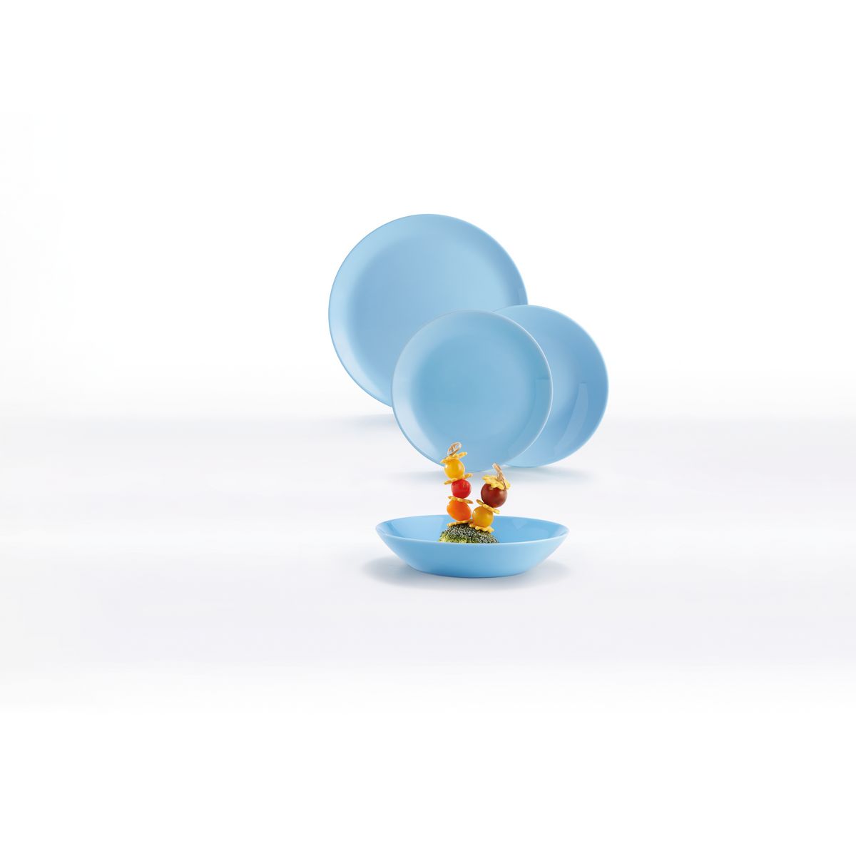 LUMINARC Service d'assiettes opale 18 pièces DIWALI Bleu