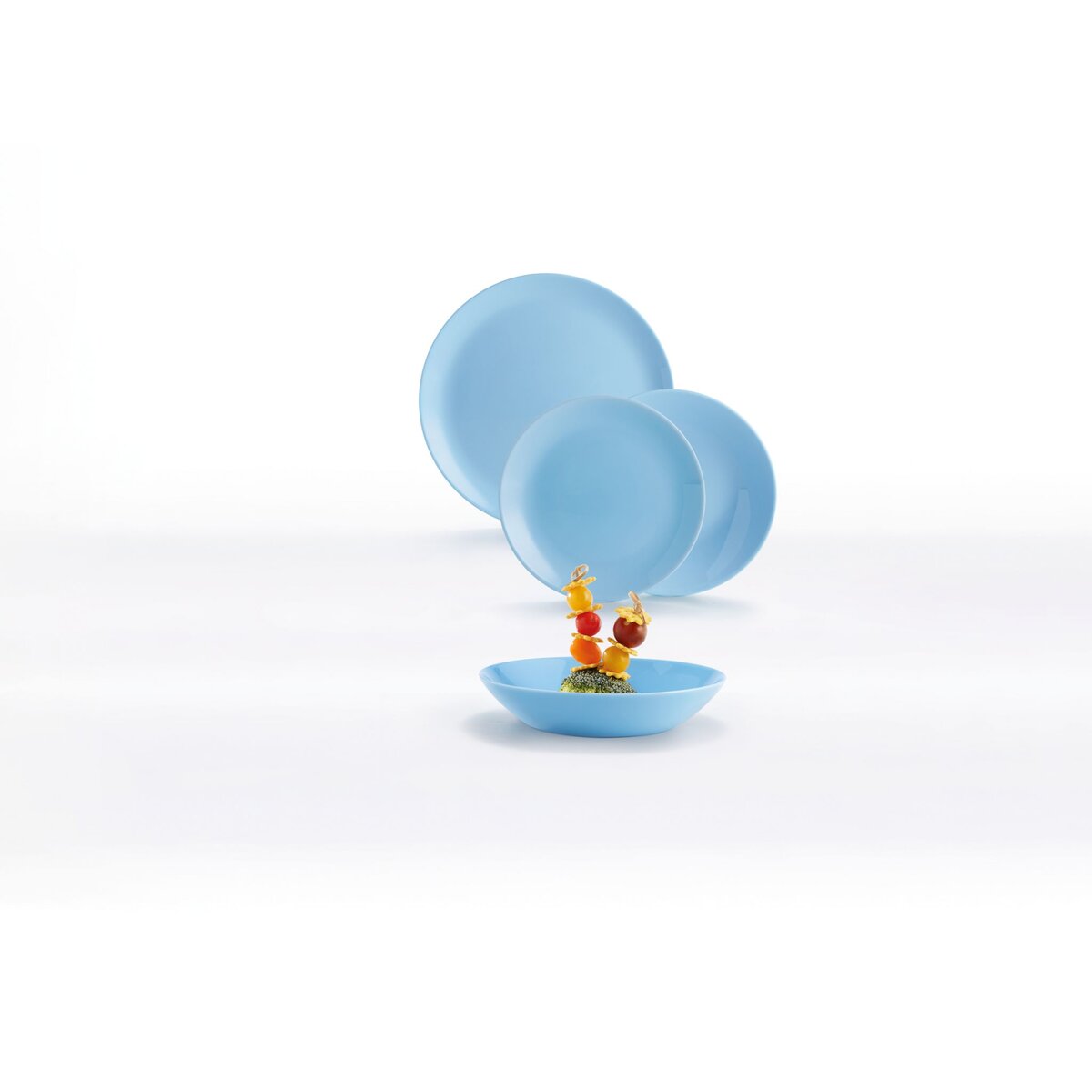 LUMINARC Service d'assiettes opale 18 pièces DIWALI Bleu